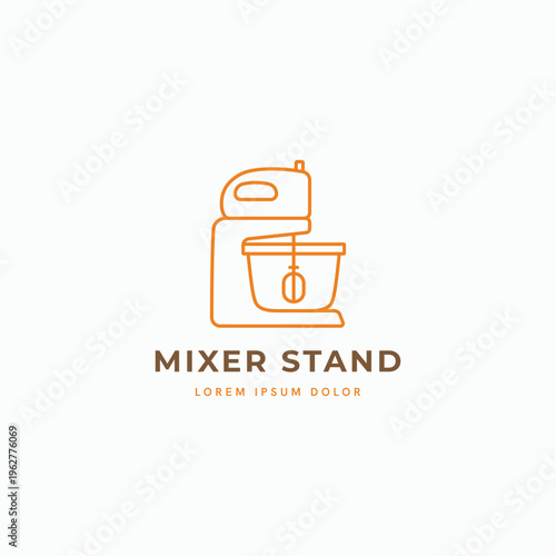 Mixer stand minimal line art logo icon sign symbol vector illustration