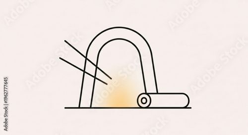 Industrial tunnel kiln with glowing interior for heat treatment processes in manufacturing