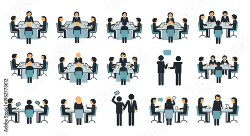 People sitting at tables talking.