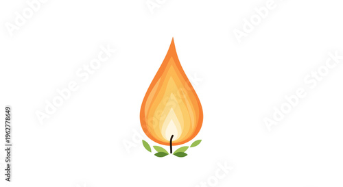 A single burning candle flame.