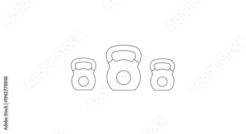 Three kettlebells in a row.