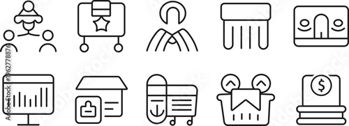 affiliate marketing line icon pack.