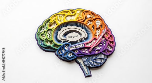 Creative Paper Brain – Layered Thinking Concept Illustration
