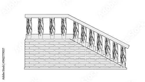 Staircase Balustrade Designs 2D vector
