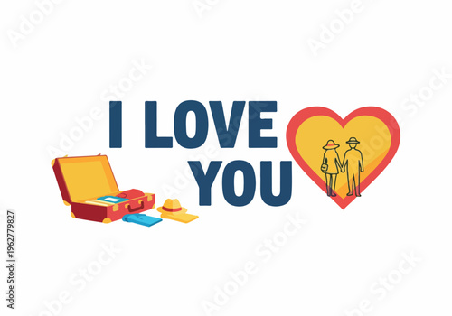 Saying 'I Love You' with symbols of travel and togetherness