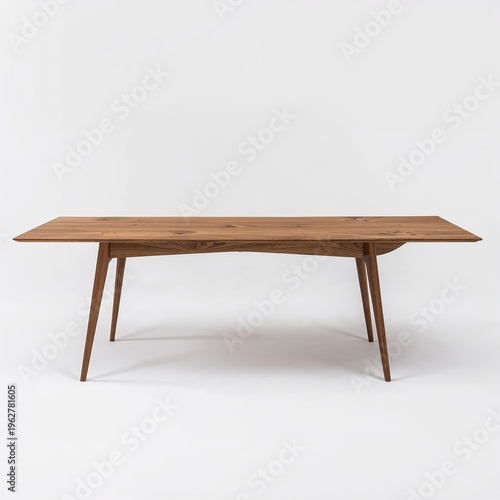 Modern Wooden Table With Simple Design in a Studio Space, Showcasing Clean Lines and Natural Color