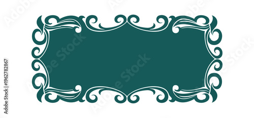 Decorative frame design with floral elements on black background