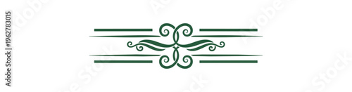 Decorative line element with swirls and horizontal lines on black background