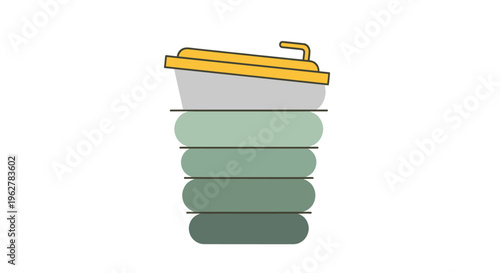 Collapsible silicone cup with lid.