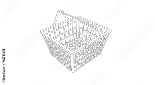 Woven wire mesh shopping basket.