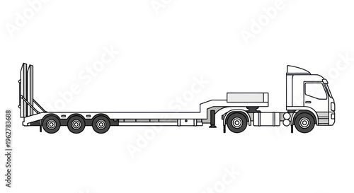 Large Semi Truck Trailer Vehicle.