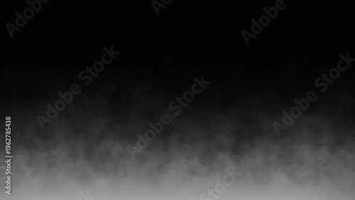 Smoke steam loop on black background . White smoke background