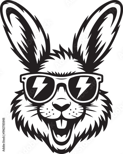 Rabbit Face with Sunglasses Illustration vector