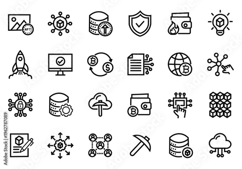 Data Driven icon set. Editable line icons. Vector illustration.