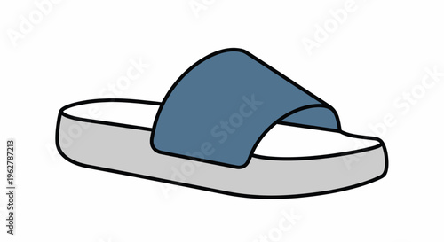 Blue and white flip flop sandal.