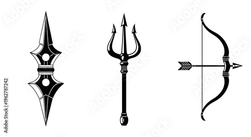 Medieval fantasy weapons set.