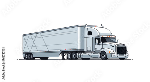 Large Semi Truck Trailer Vehicle.