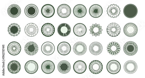 Abstract floral arrangement with circular designs on dark background