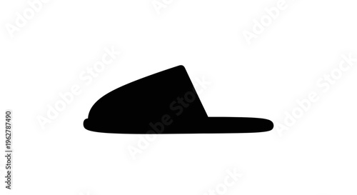 Black rubber flip flop shoe.