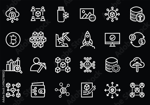 Data Driven icon set. Editable line icons. Vector illustration.