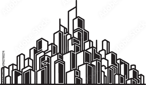 Modern cityscape with sleek skyscrapers and urban architecture design