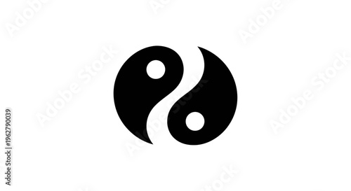 Yin Yang Symbol Black and White - Balance, Harmony, Taoism Concept
