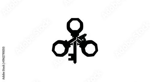 Three vintage keys interlocked, symbol of access, secrets, and opportunity