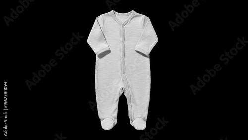 A white baby onesie on transparent background