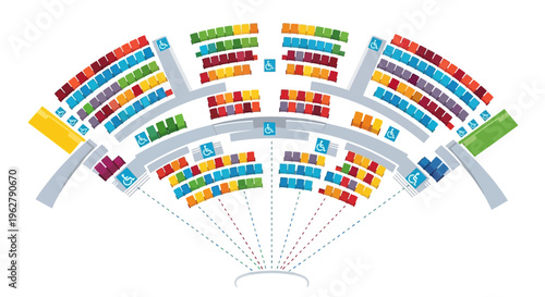 Colorful Seating Arrangement Diagram for Event Venue.