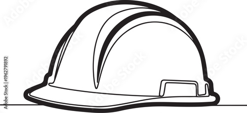 Simple line drawing of a safety hard hat helmet