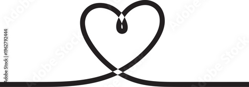 Simple black heart shape with a drop of liquid