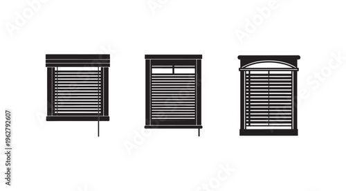 Three closed window shutter designs with different styles and features  closed shutters  shutter designs  window shutters