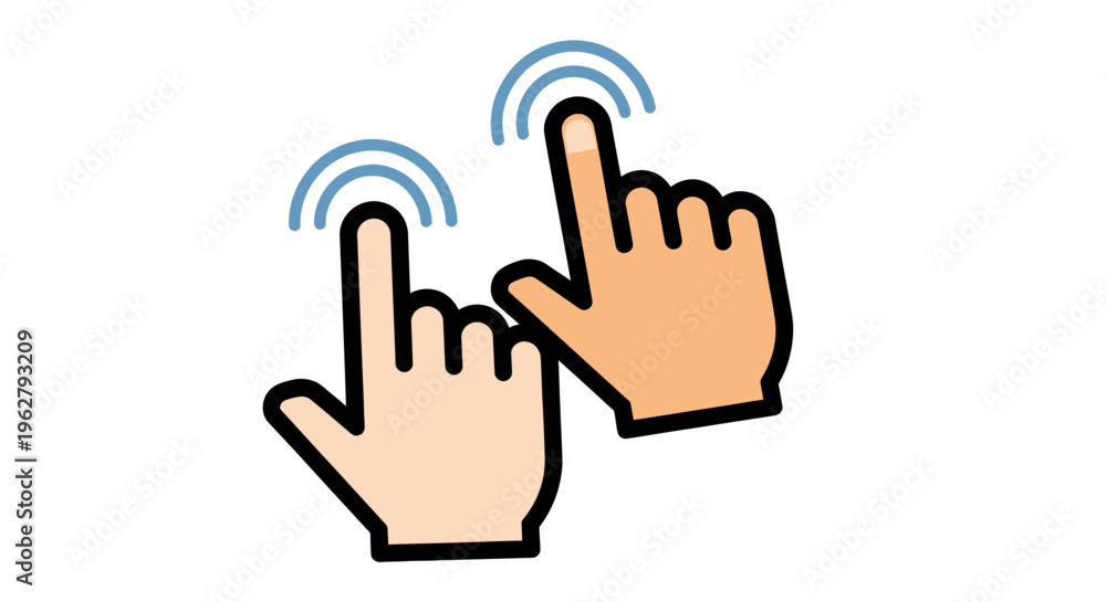 Fototapeta premium Two hands pointing with fingers.