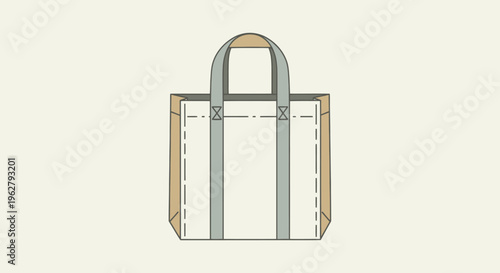 White Leather Handbag with Gray Straps.