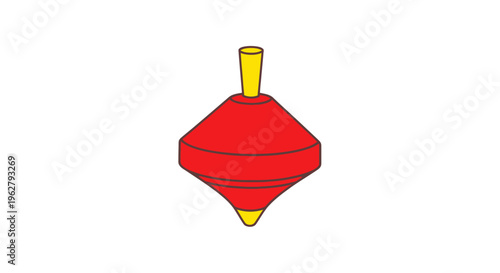 Red and yellow spinning top toy.