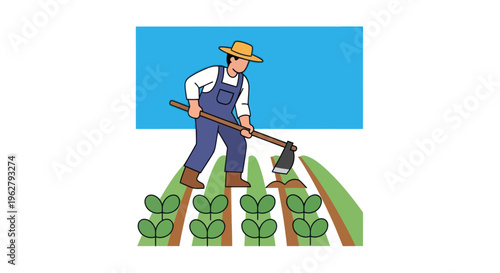 Man working in the garden plot.