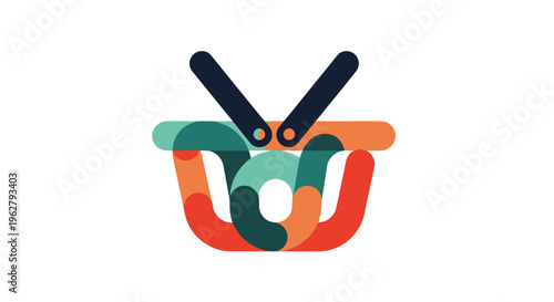 Colorful Scissors Cutting Tool Object.