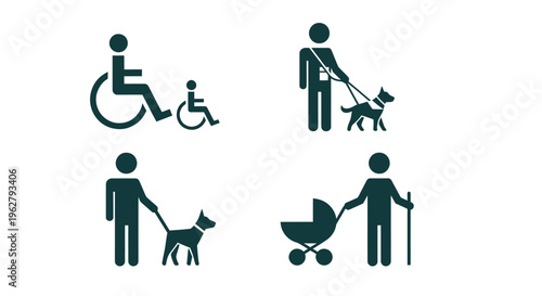 People with disabilities and assistance.