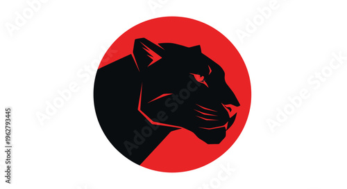 Black Panther Head Silhouette Profile.