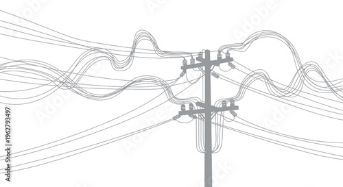 Electricity pole with multiple wires connected.