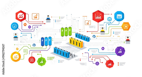 Data Flow and Network Infrastructure Visualization.