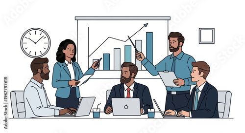 Business people in a meeting discussion.