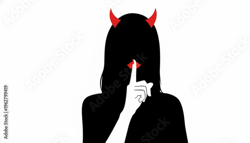 Silent Deviless: Shushing Female Silhouette