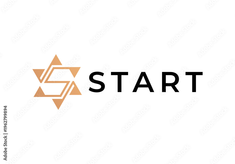 Fototapeta premium abstract letter S with star light logo vector design