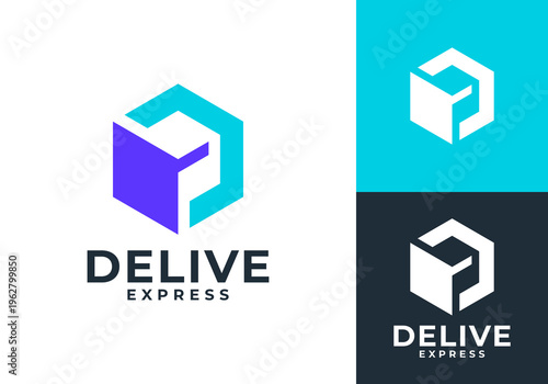 simple box logo. used for business and logistics design templates