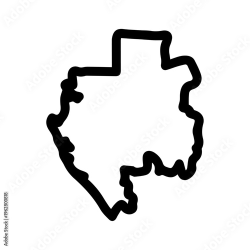 Gabon - solid black outline border map country