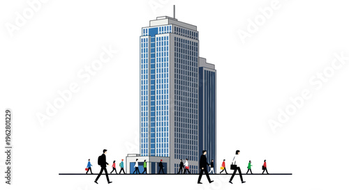 People Walking on City Street Level.