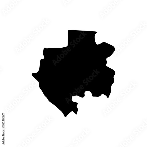 Gabon map silhouette stock illustration