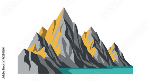 Mountain Peaks with Golden Light.