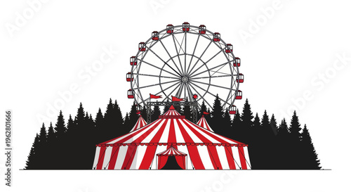 Colorful Big Top Tent Structure.